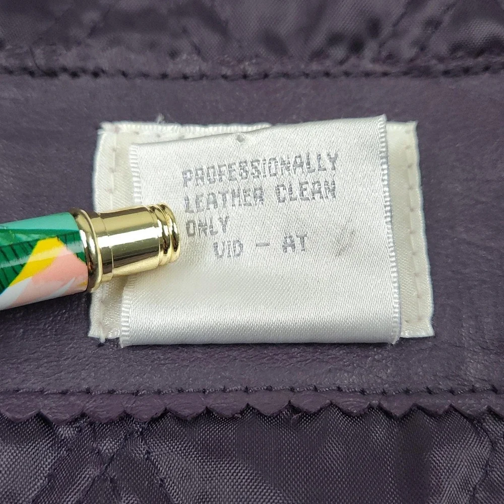 Vintage 90s Blair Boutique Leather Jacket 3XL Purple Quilted Lined Coat